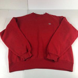 Vintage 2000s Champion Eco Fleece Sweatshirt Men's Large Red Essential Crewneck